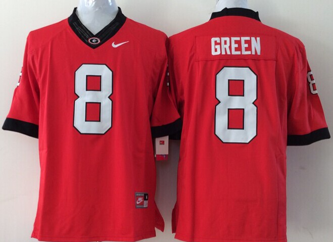 Men's Georgia Bulldogs A.J. Green #8 Red Jersey